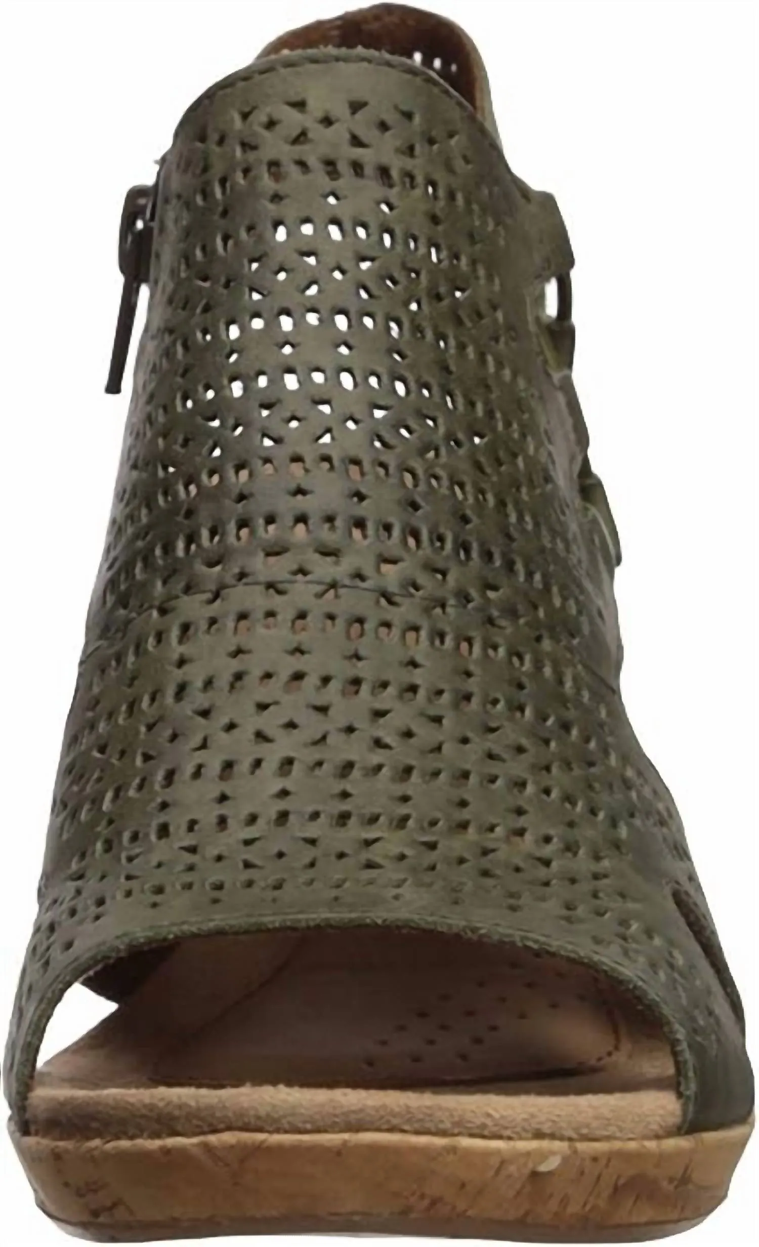 Women's Janna Perf Wedge Bootie In Green