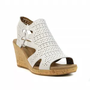 Women's Janna Perf Wedge Bootie In White