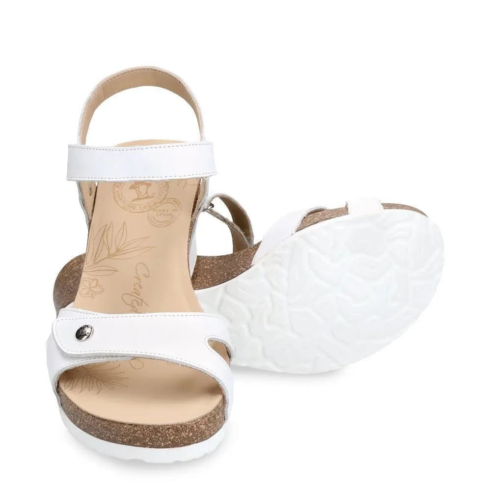 Women's Julia B1 Wedge White Leather Sandals