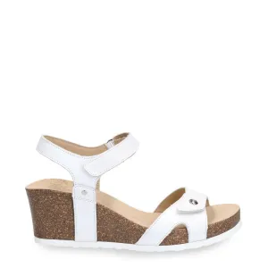 Women's Julia B1 Wedge White Leather Sandals