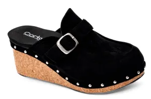 Women's Just Precious Clog In Black Faux Suede