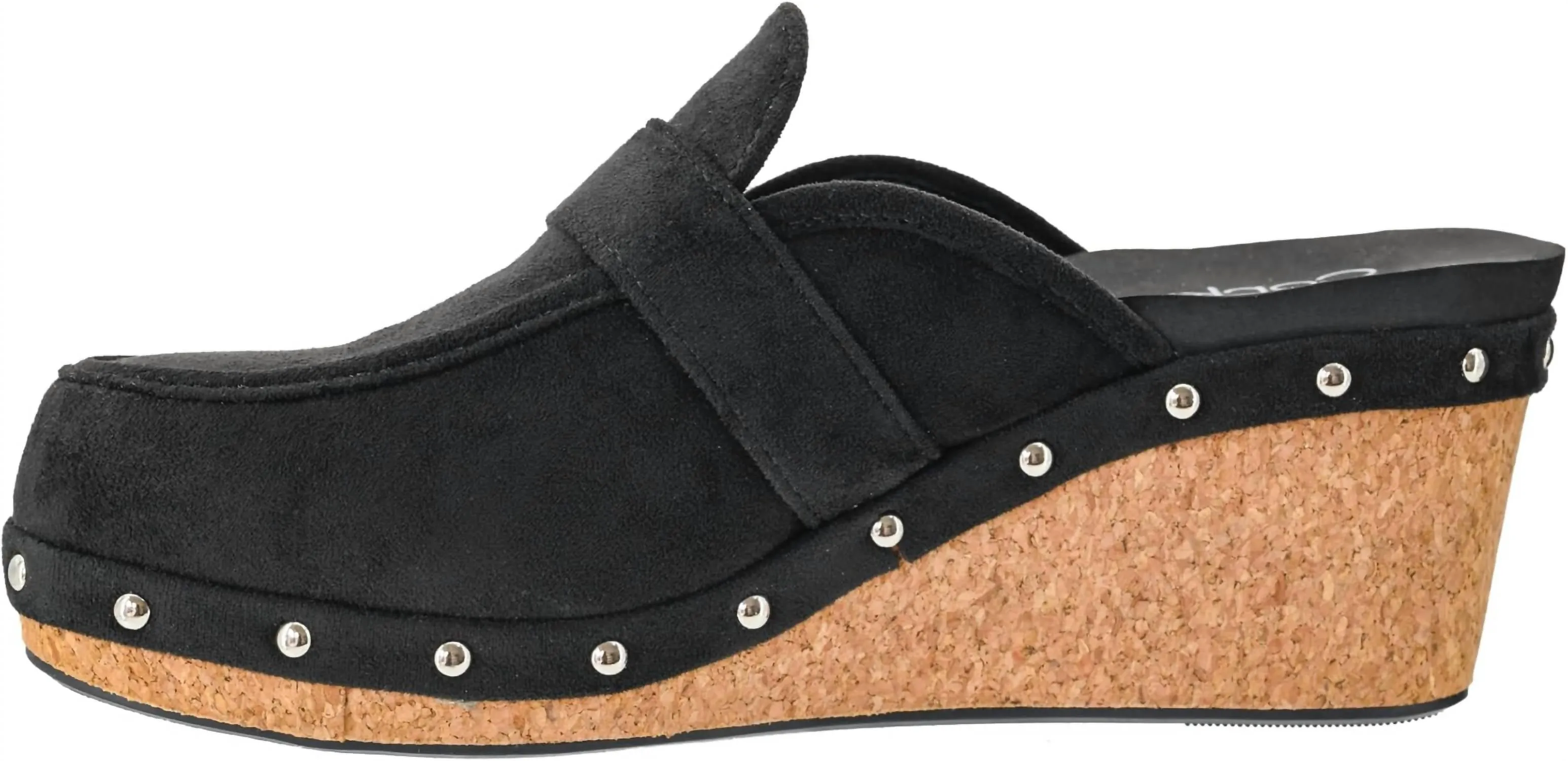 Women's Just Precious Clog In Black Faux Suede