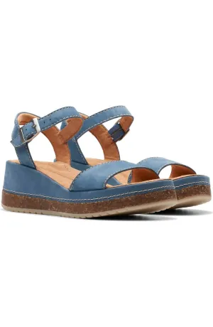 Women's Kassanda Lily Wedge Sandal In Blue Nubuck