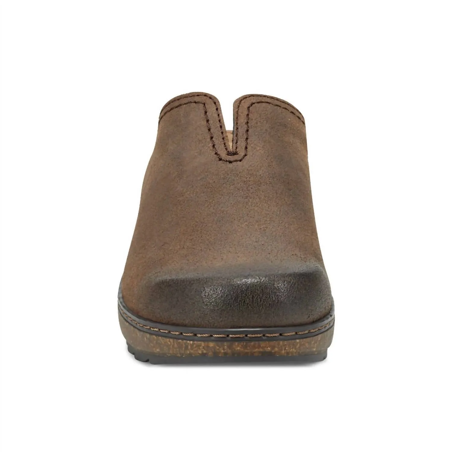 Women's Kolia Round Toe Slip-On Casual Heeled Mules In Dark Brown