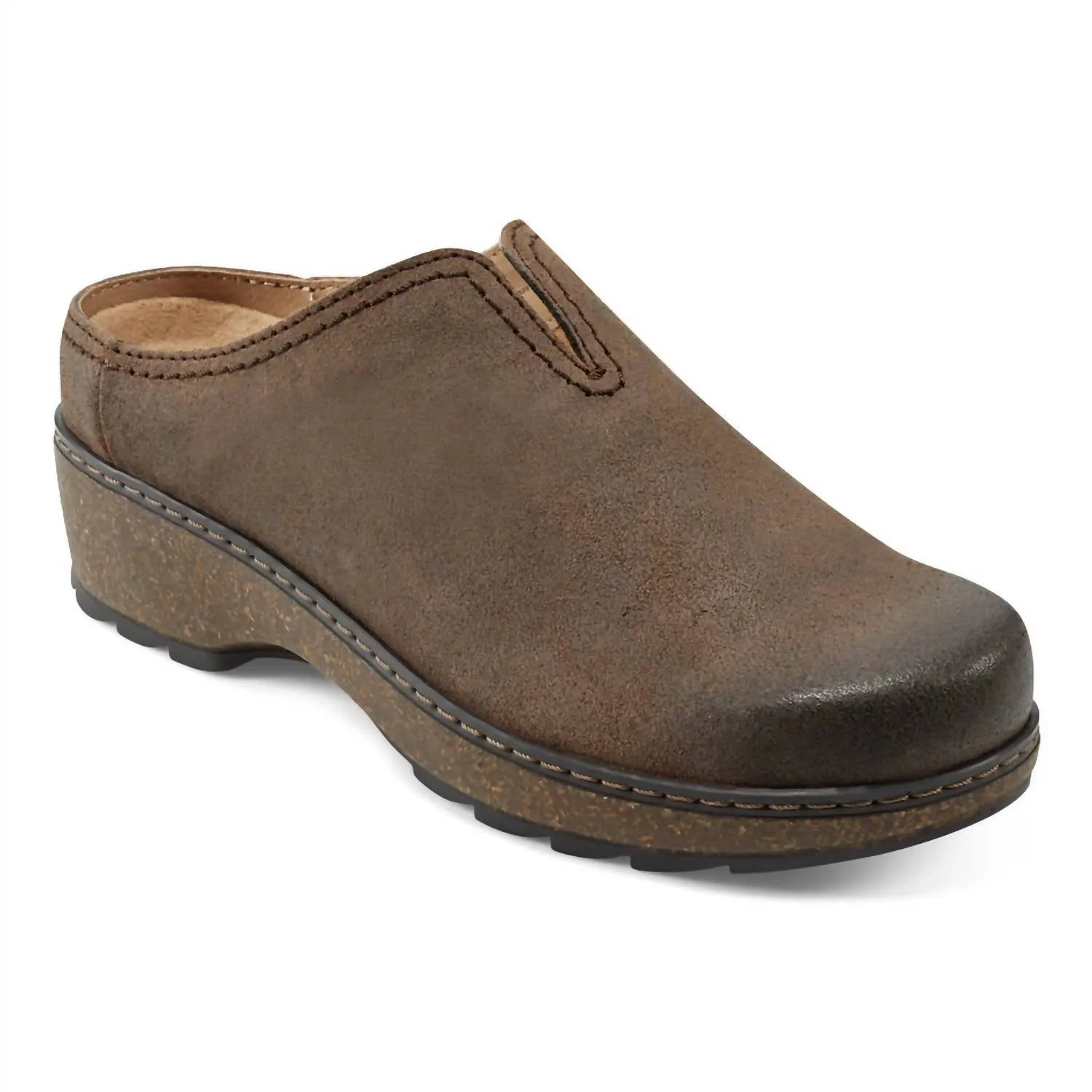 Women's Kolia Round Toe Slip-On Casual Heeled Mules In Dark Brown