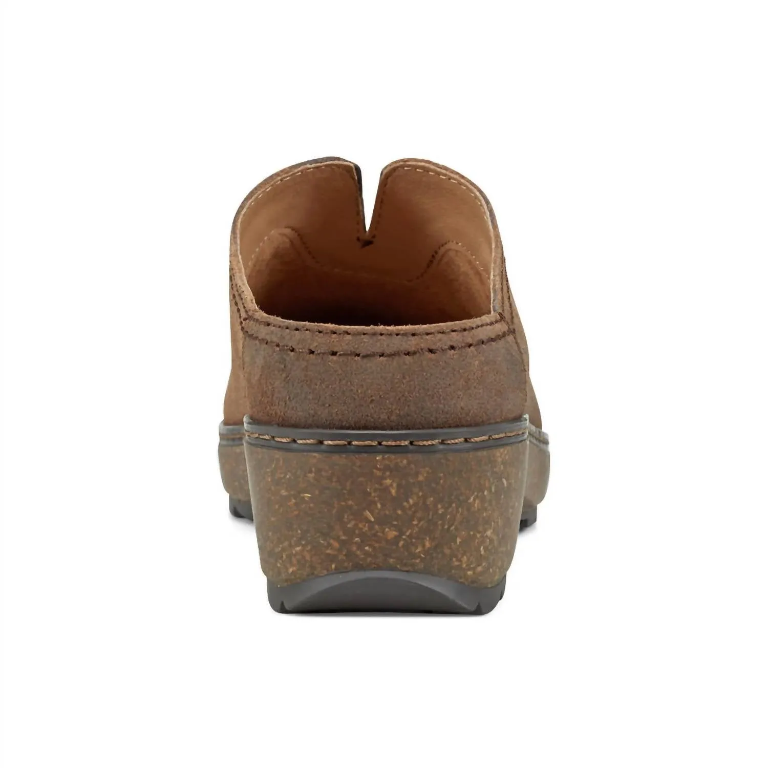 Women's Kolia Round Toe Slip-On Casual Heeled Mules In Dark Brown