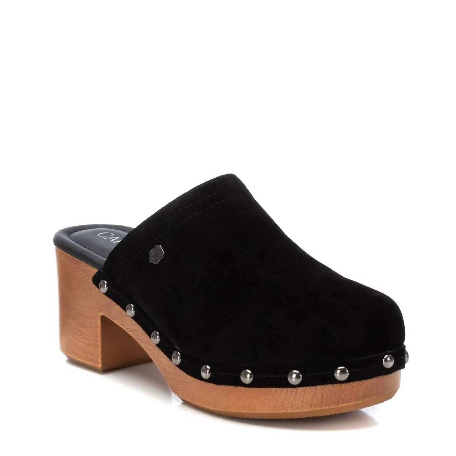Women's Leather Clogs In Black