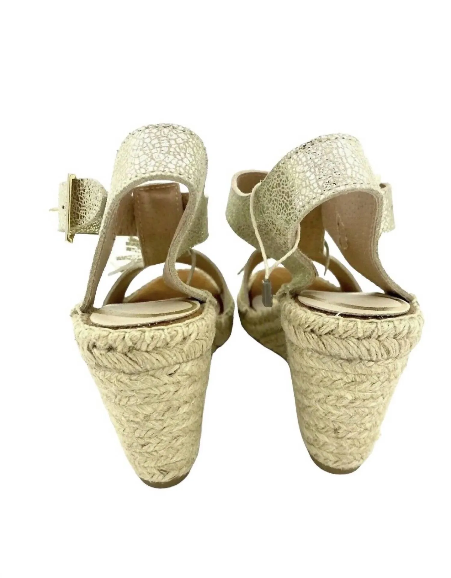 Women's Leather Espadrille Sandals In Gold