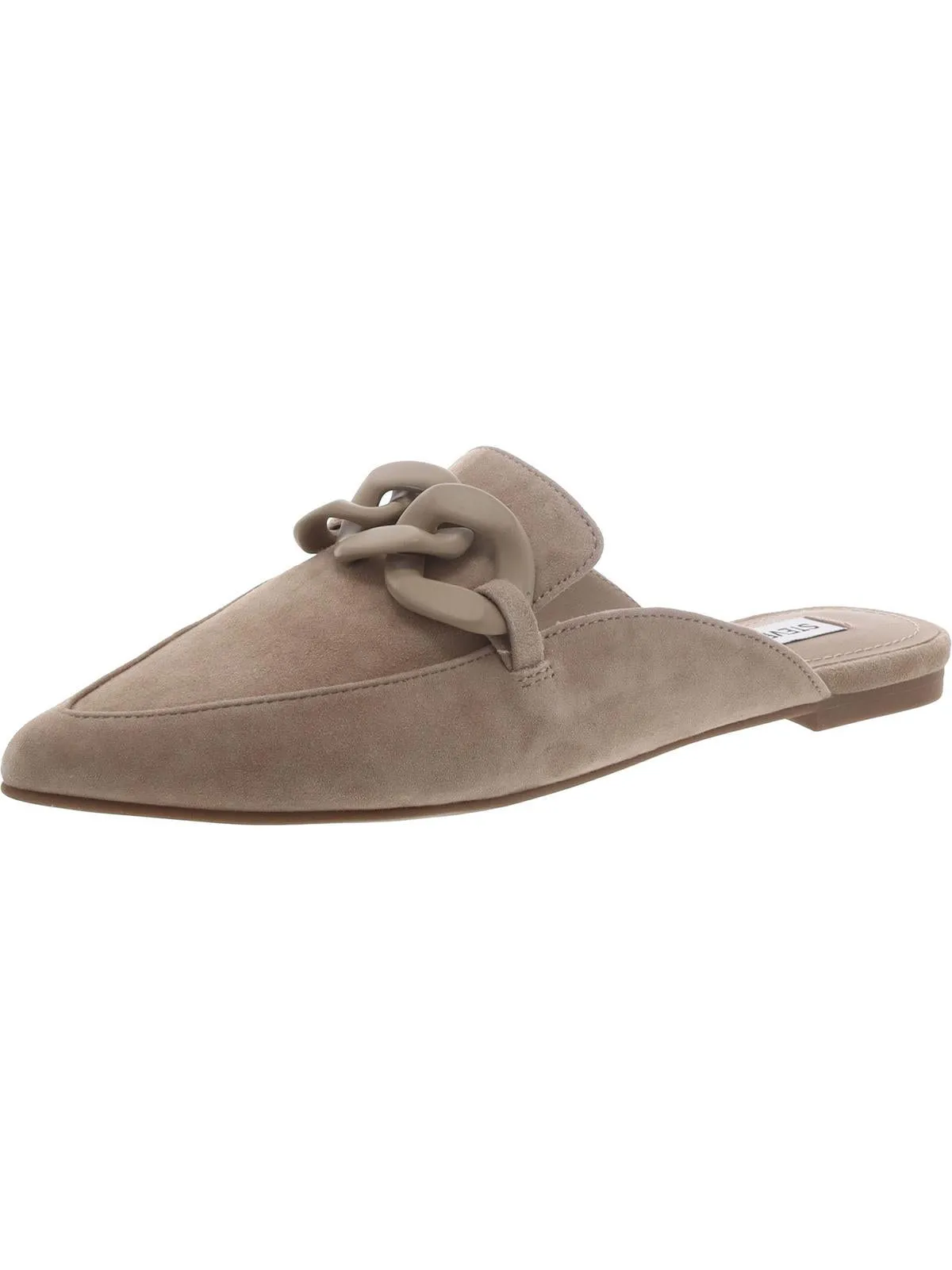 Womens Leather Metallic Mules