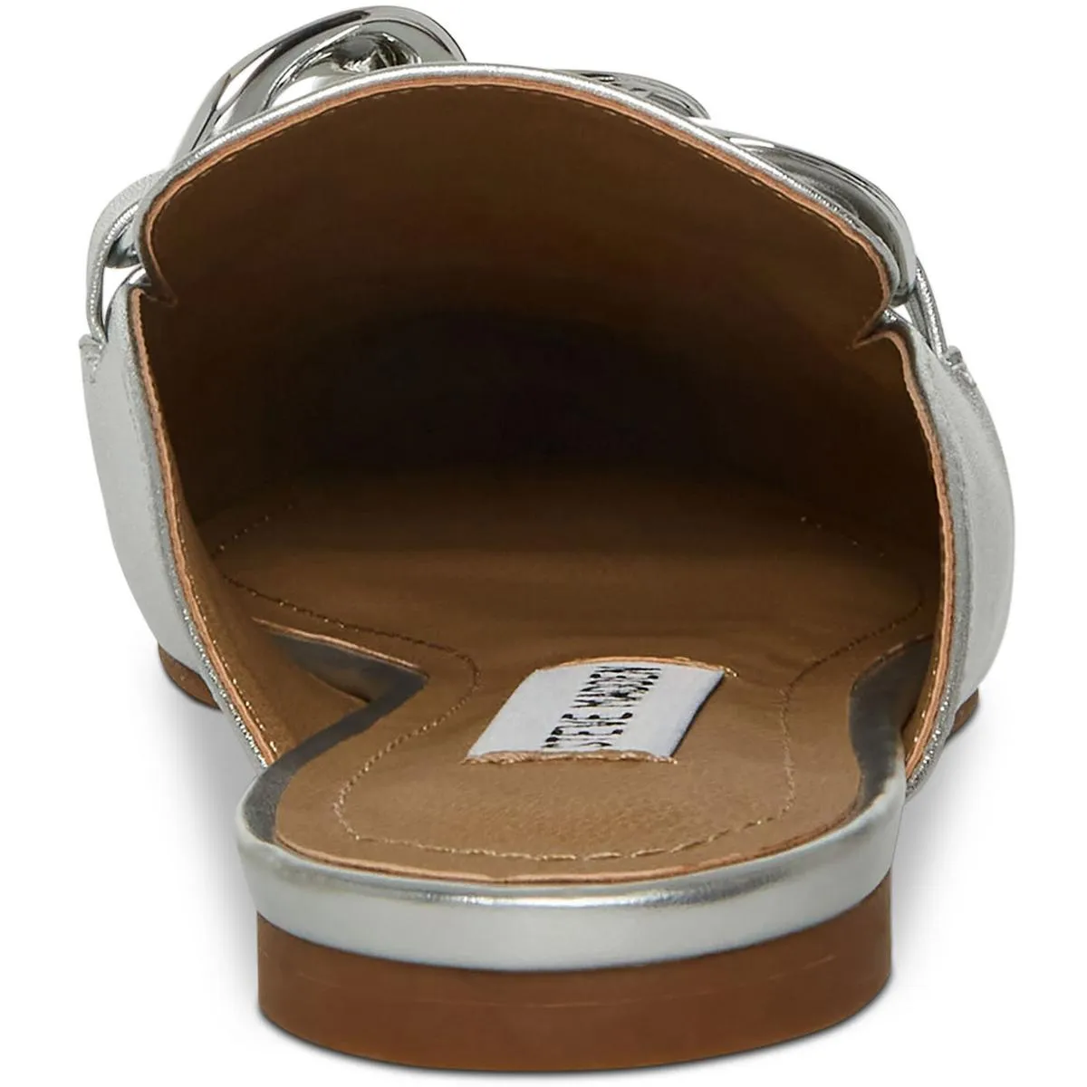 Womens Leather Metallic Mules