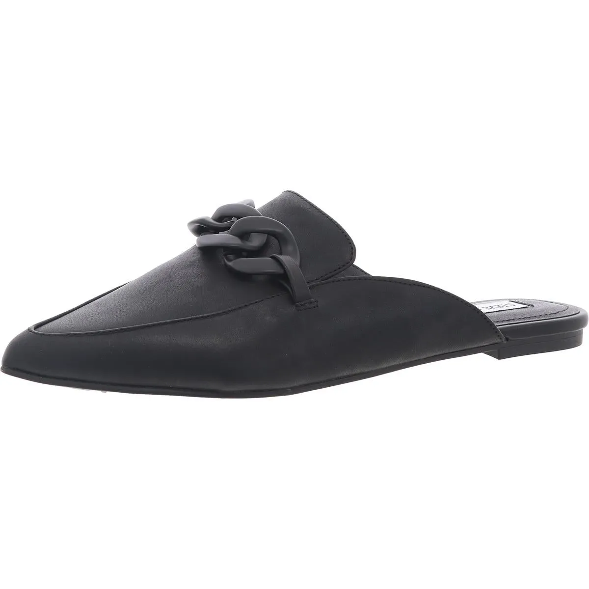 Womens Leather Metallic Mules