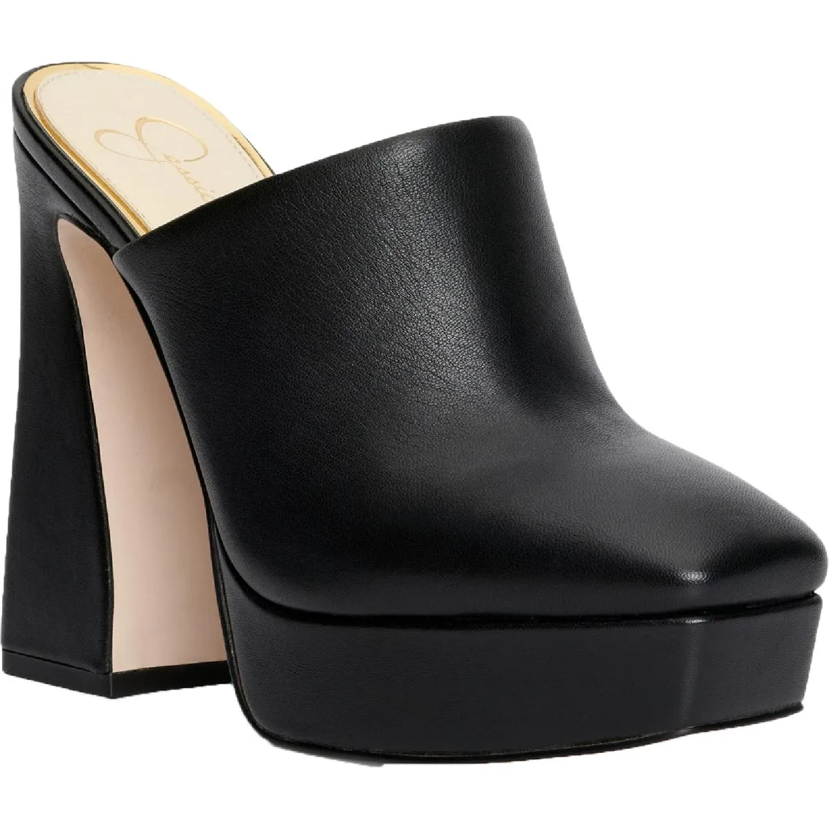 Womens Leather Slip On Mules