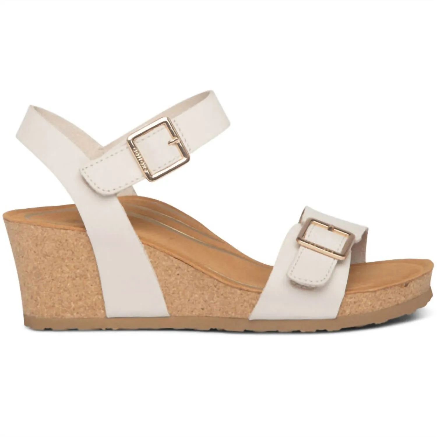 Women's Lexa Quarter Strap Wedge Sandals In Ivory