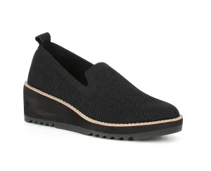 Women's Lindy Platform Wedge Heels In Black Stretch