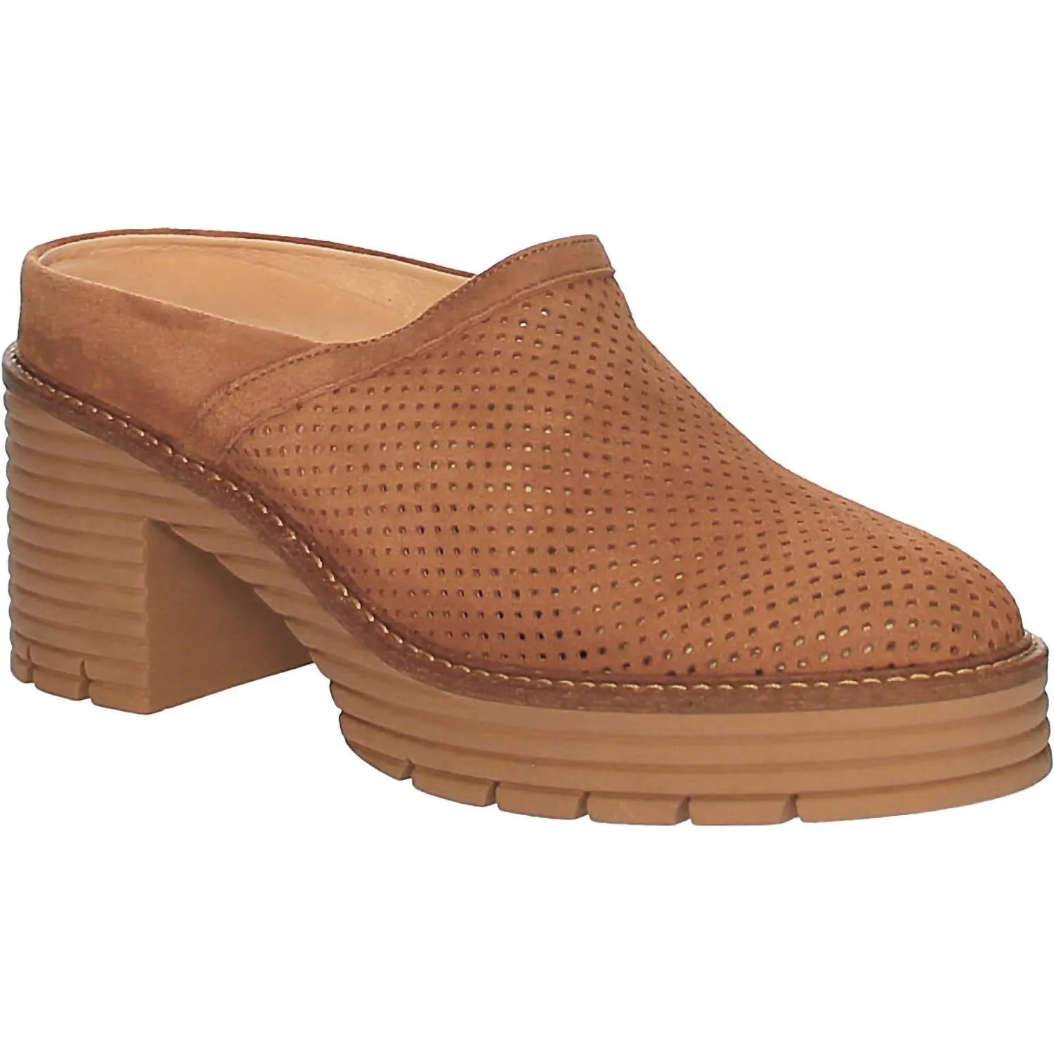 Women's Mansi Slip On Clog Mule In Cognac Suede
