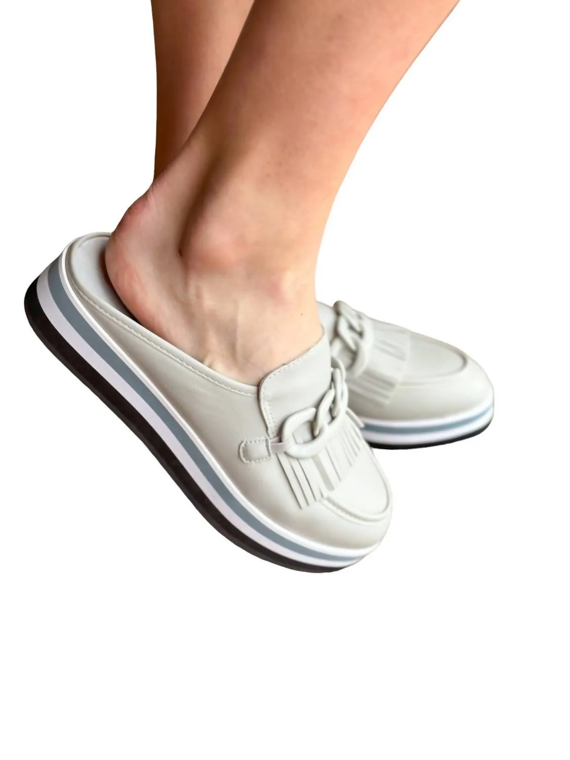 Women's Maren Platform Mule In Light Grey