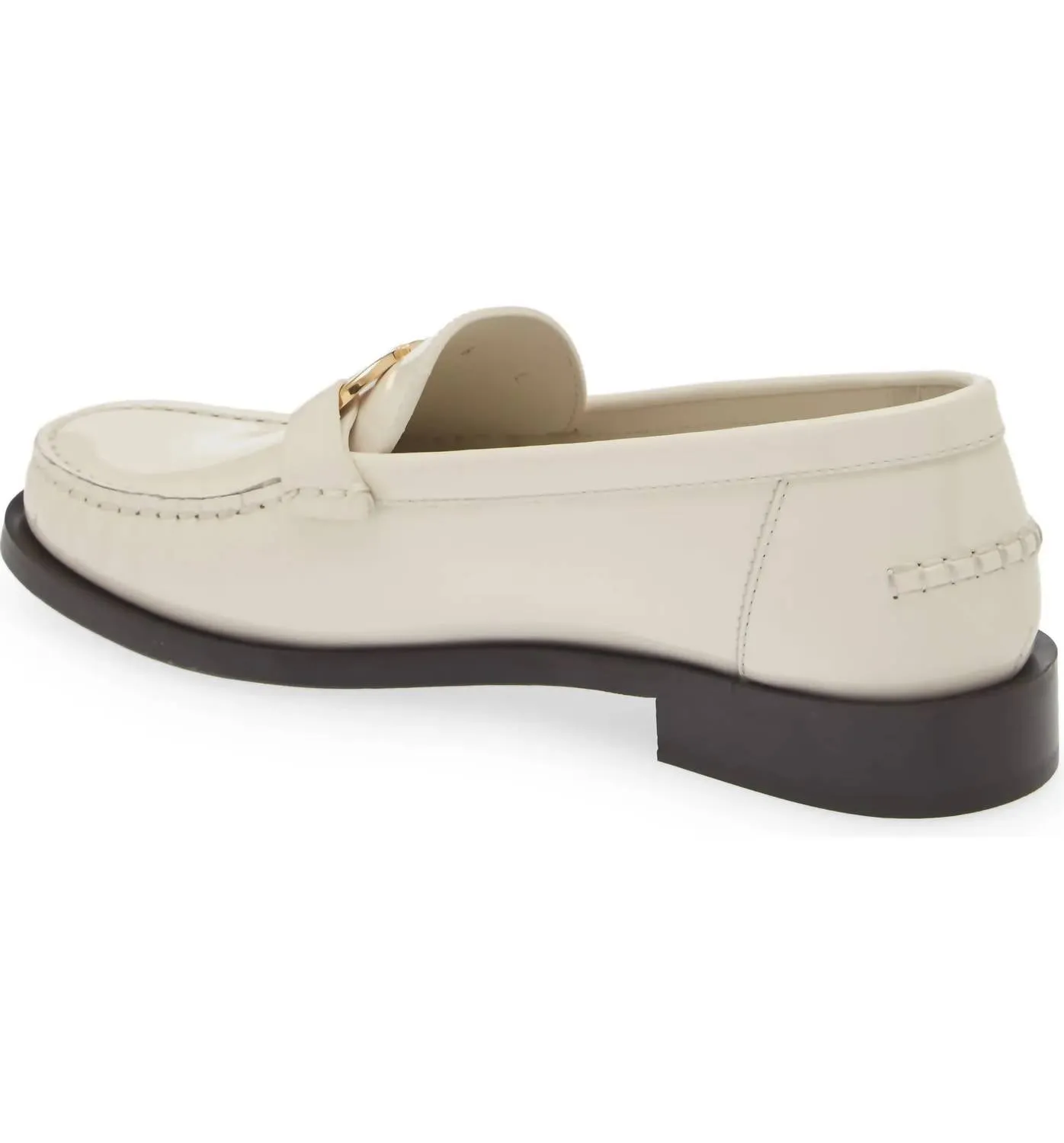 Women's Maryan Bit Patent Leather Loafer Shoes In Mascarpone