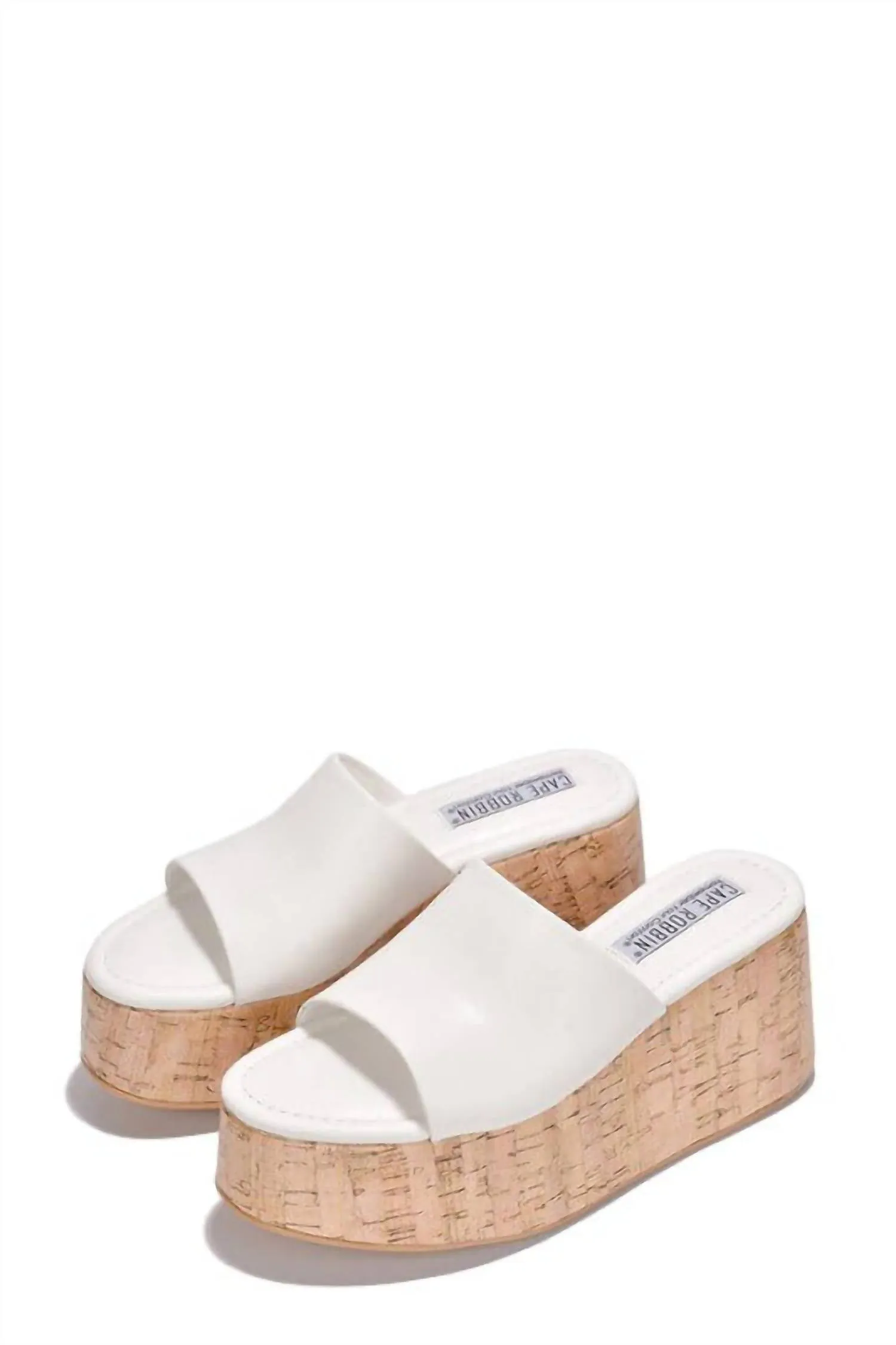 Women's Mini Wedged Heel Sandal In White