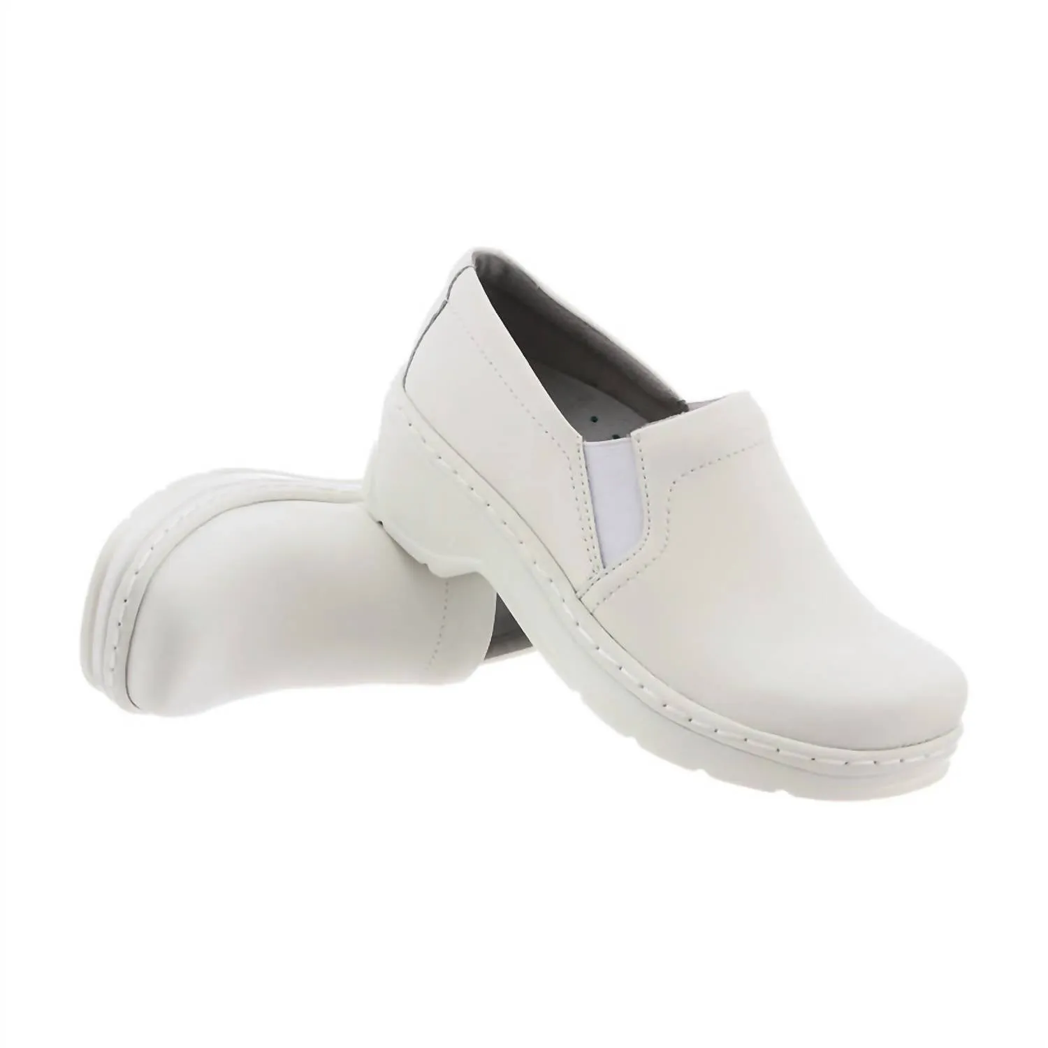 Women's Naples Slip Resistant Work Clogs In White