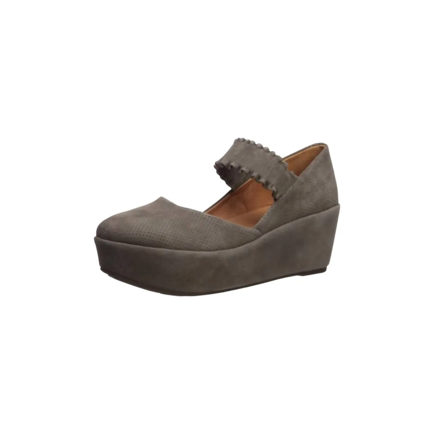 Women's Nyssa Ruffle Strap Wedge 2 In Cement