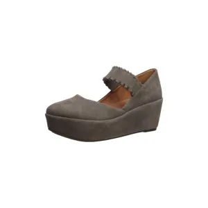 Women's Nyssa Ruffle Strap Wedge 2 In Cement