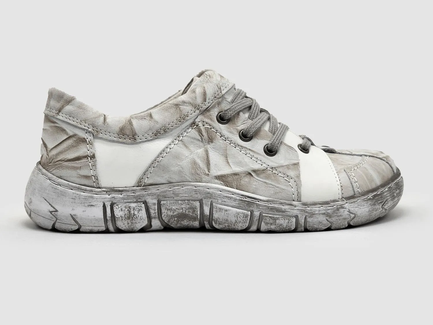 Women's Original Leather Shoes In Grey/white