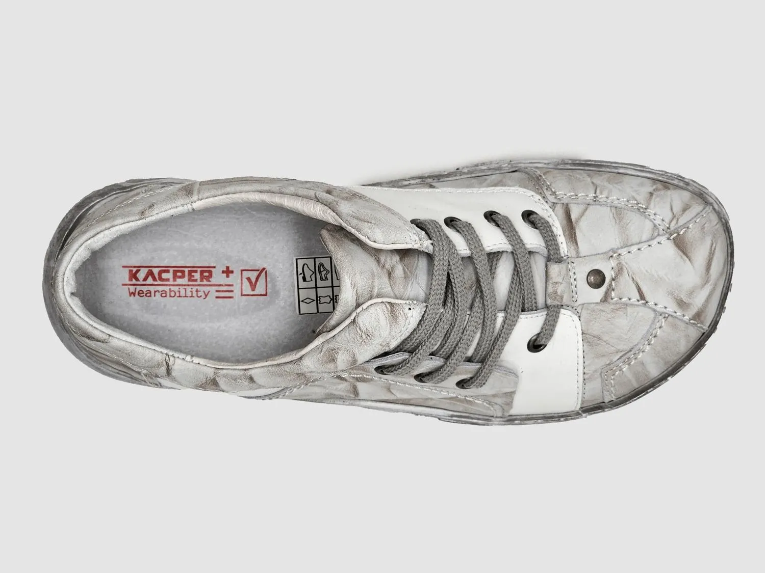 Women's Original Leather Shoes In Grey/white