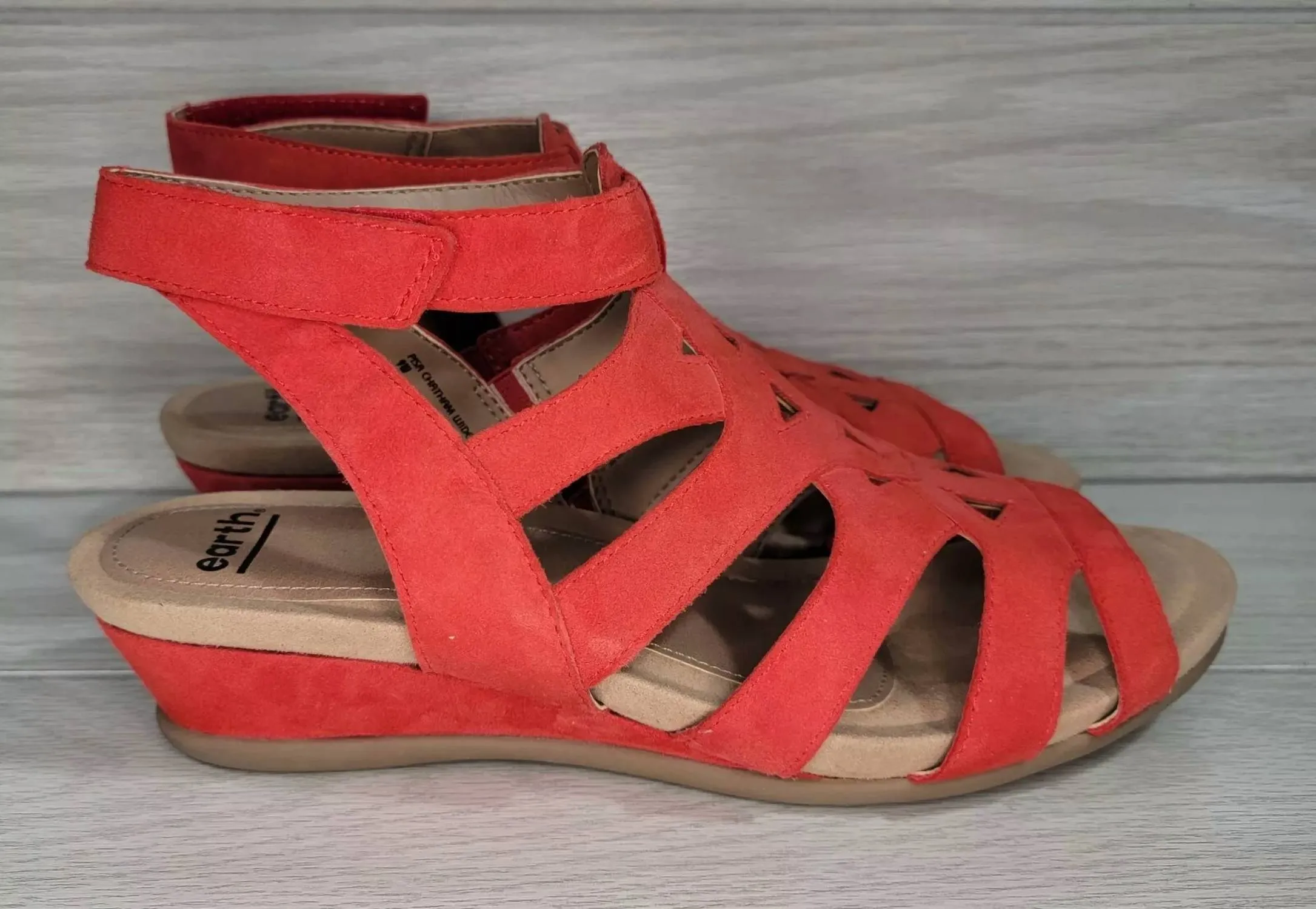 Women's Pisa Chatham Low Wedge Sandals In Red