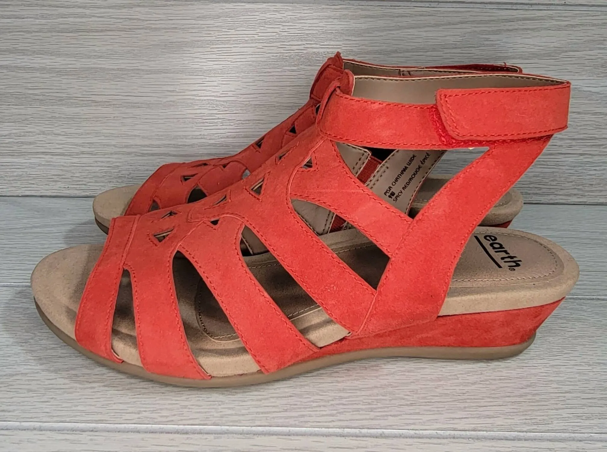Women's Pisa Chatham Low Wedge Sandals In Red