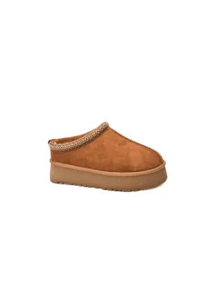 Women's Platform Brown Slippers Shoe In Brown