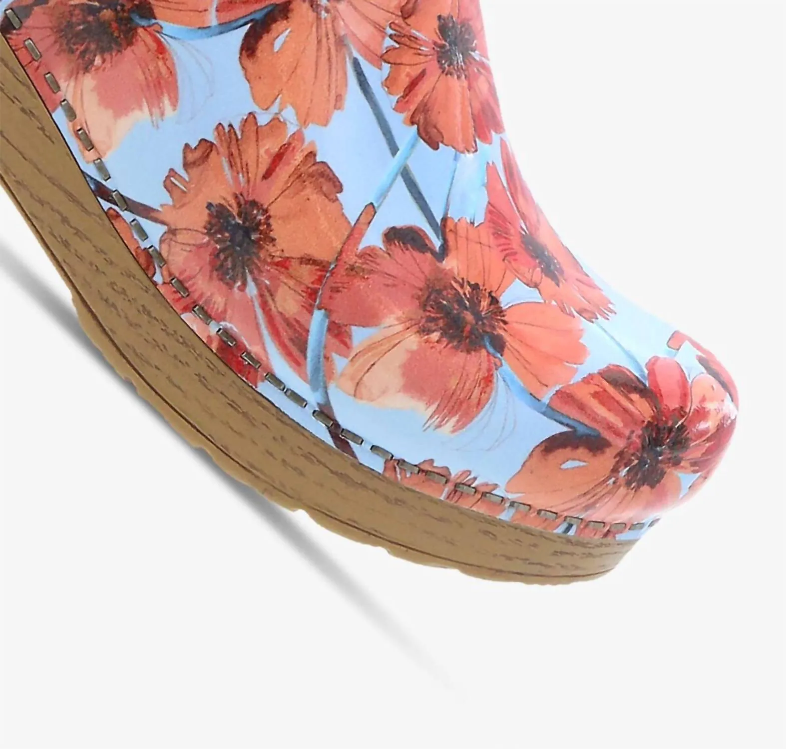 Women's Professional Leather Nursing Clogs In Poppies Patent