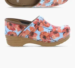 Women's Professional Leather Nursing Clogs In Poppies Patent