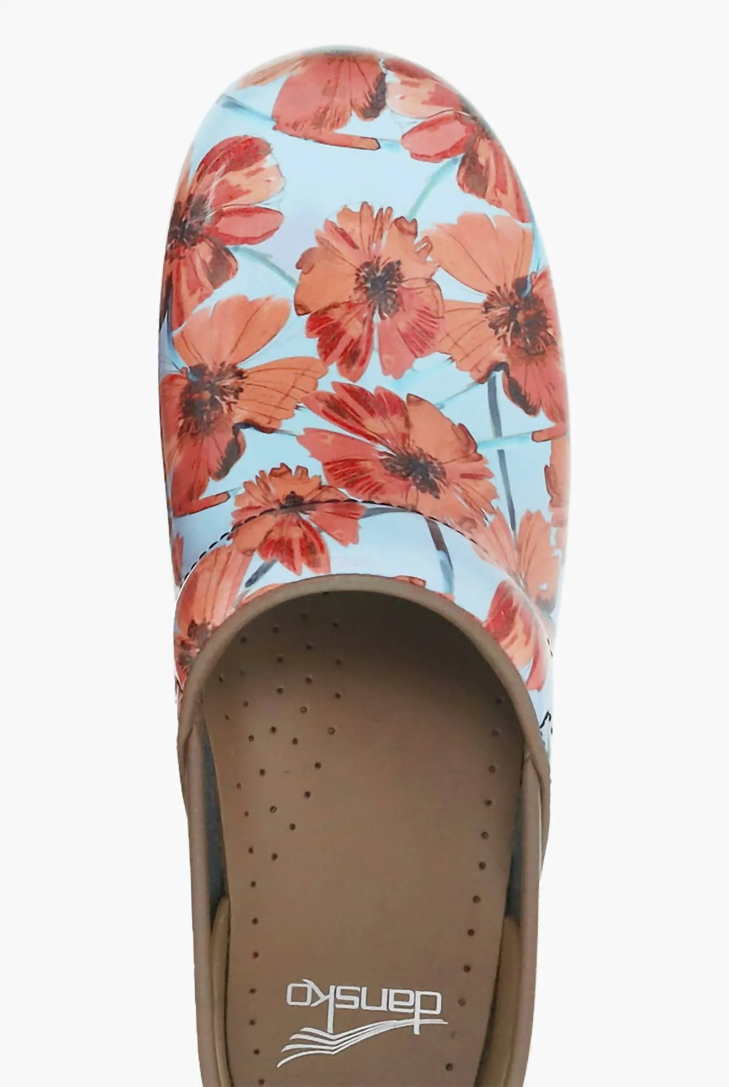 Women's Professional Leather Nursing Clogs In Poppies Patent