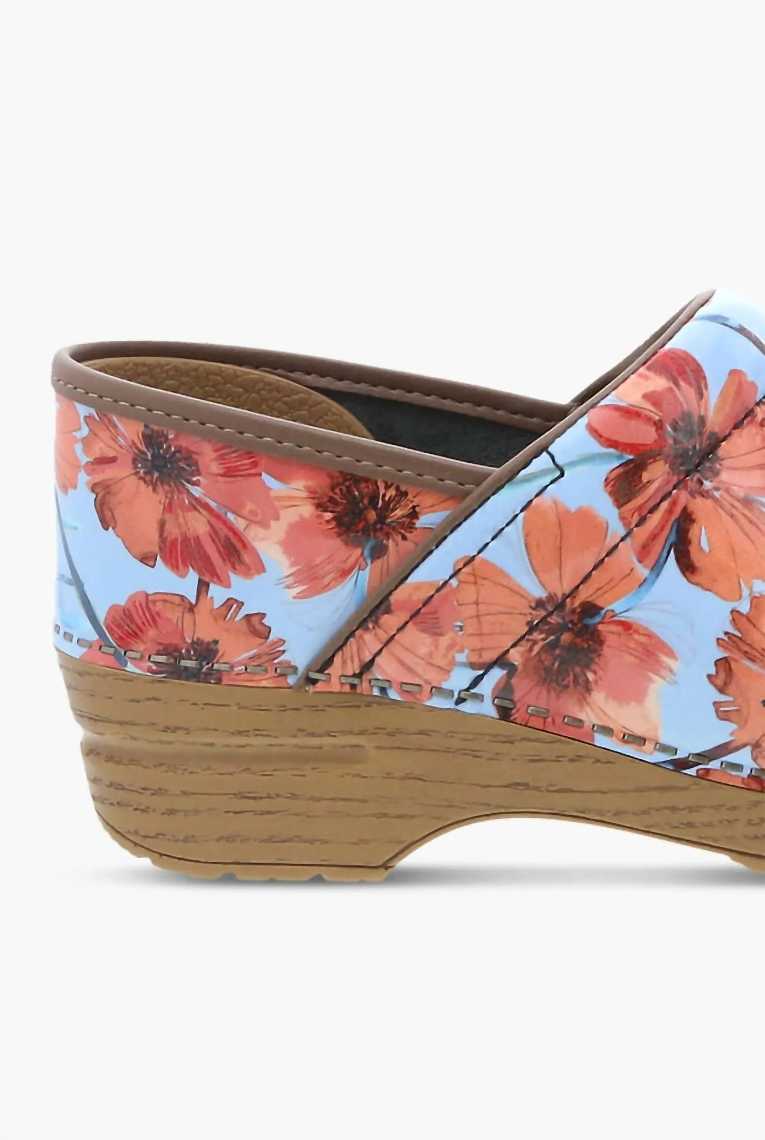 Women's Professional Leather Nursing Clogs In Poppies Patent