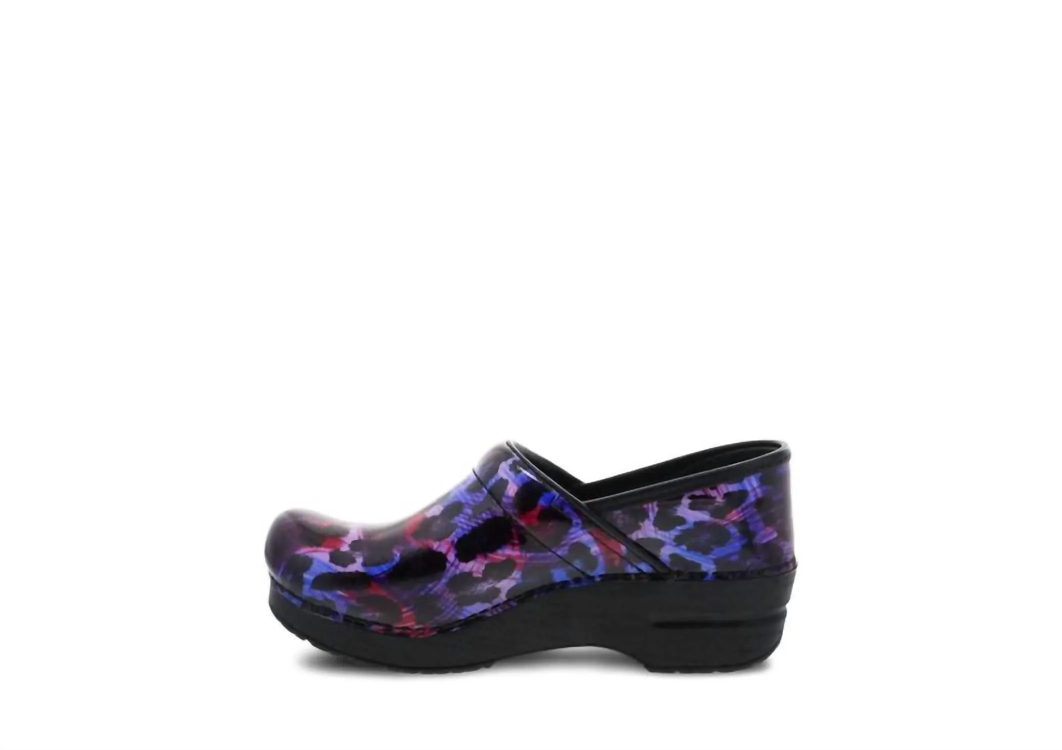 Women's Professional Patent Clog In Painted Leopard