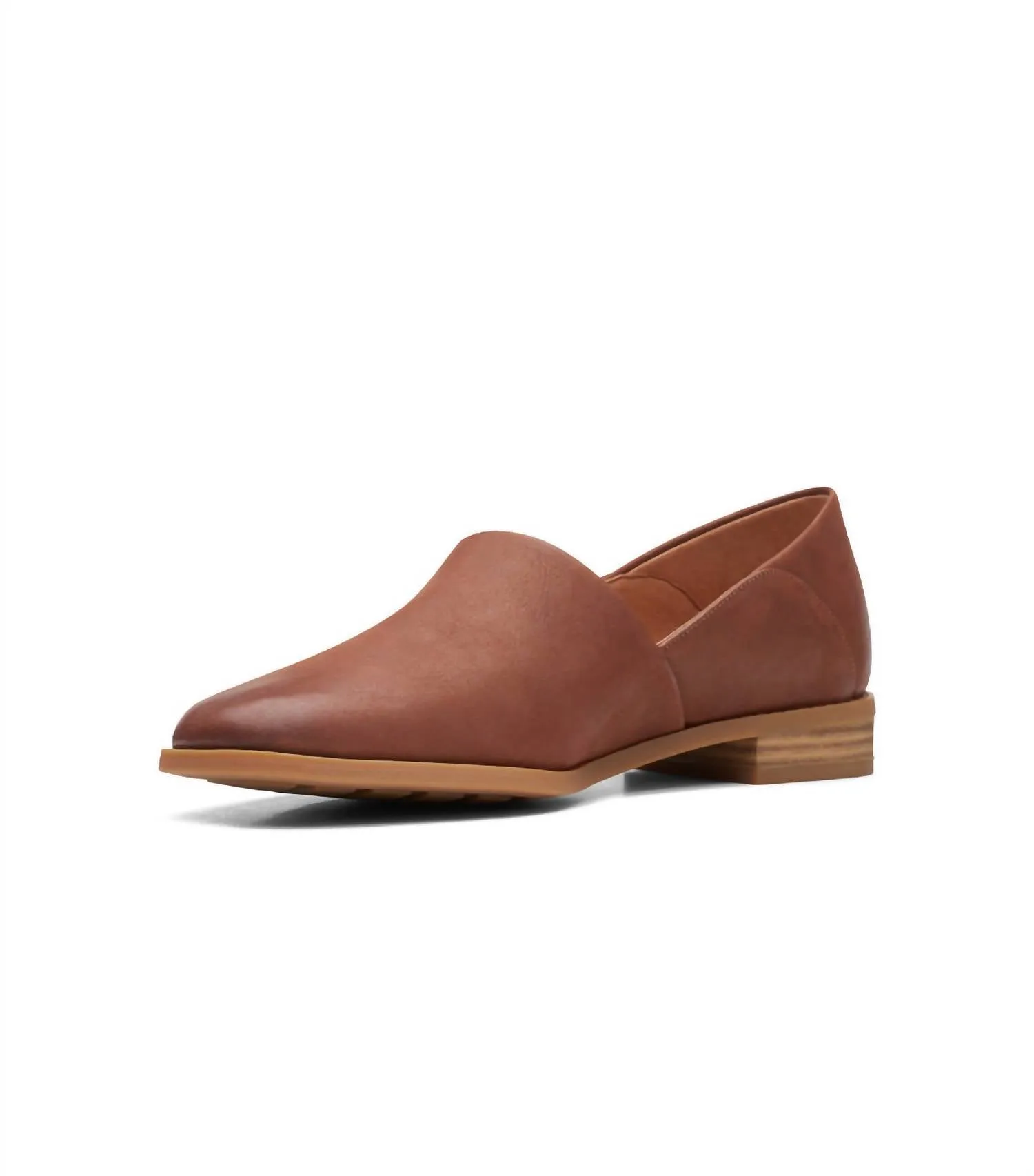 Women's Pure Belle Leather Slip On Shoe In Dark Tan