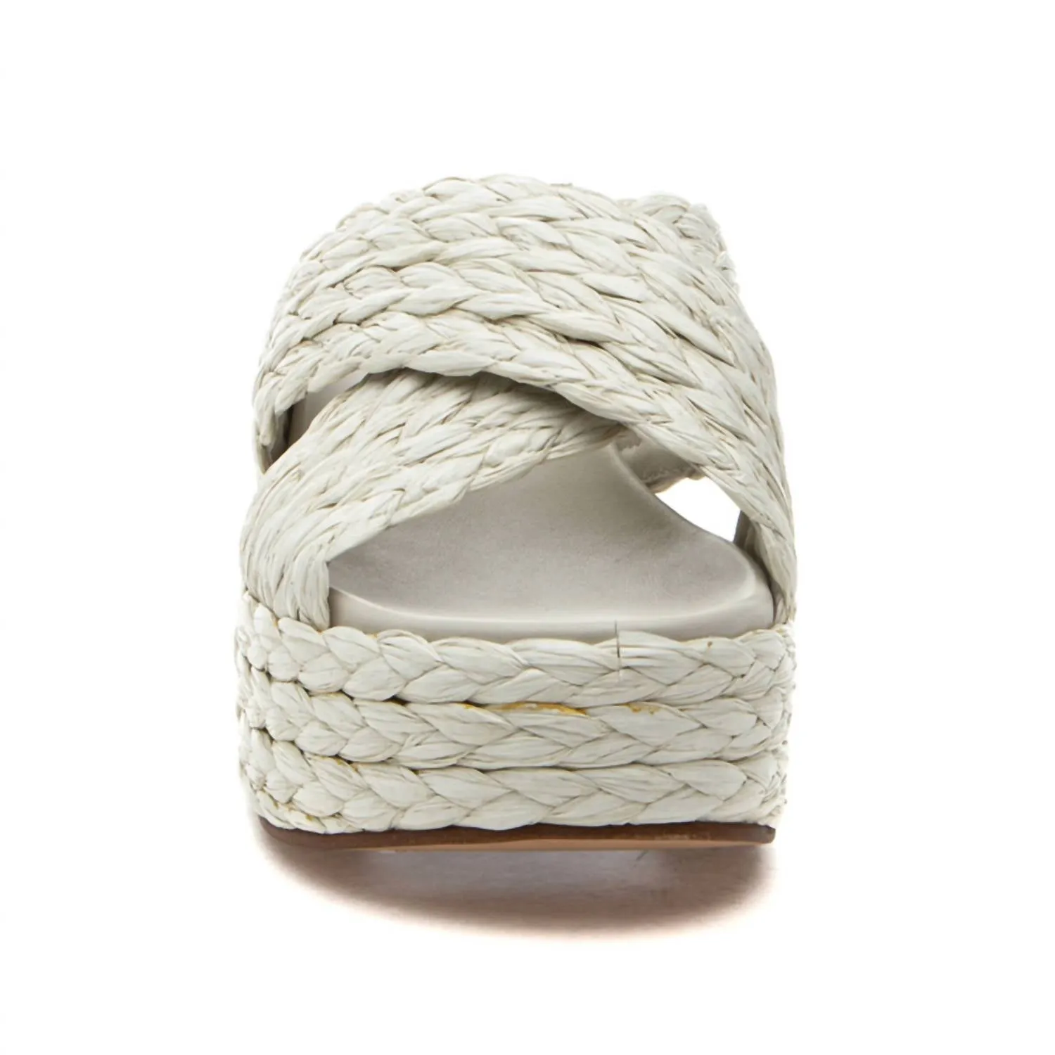 Women's Quiver Wedge Sandal In Bone Raffia