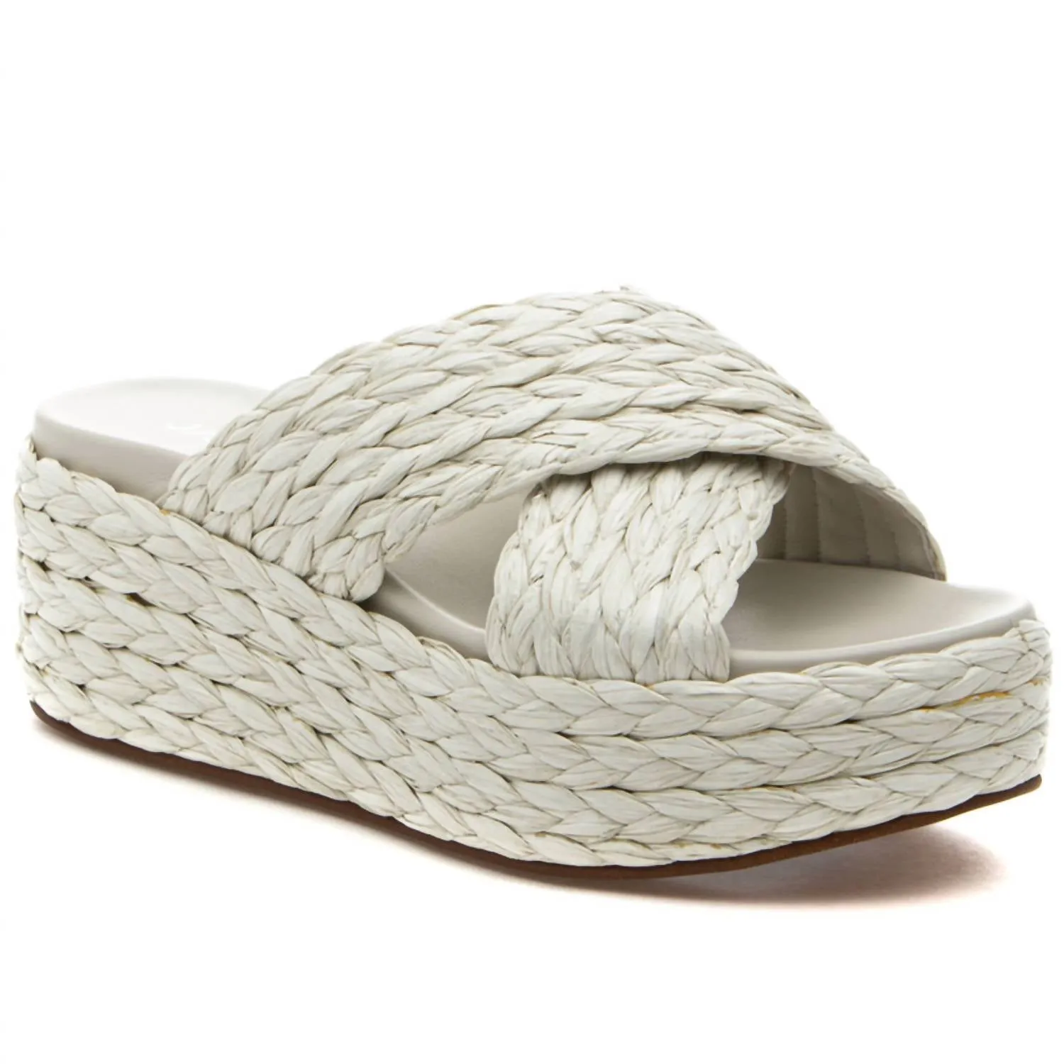 Women's Quiver Wedge Sandal In Bone Raffia