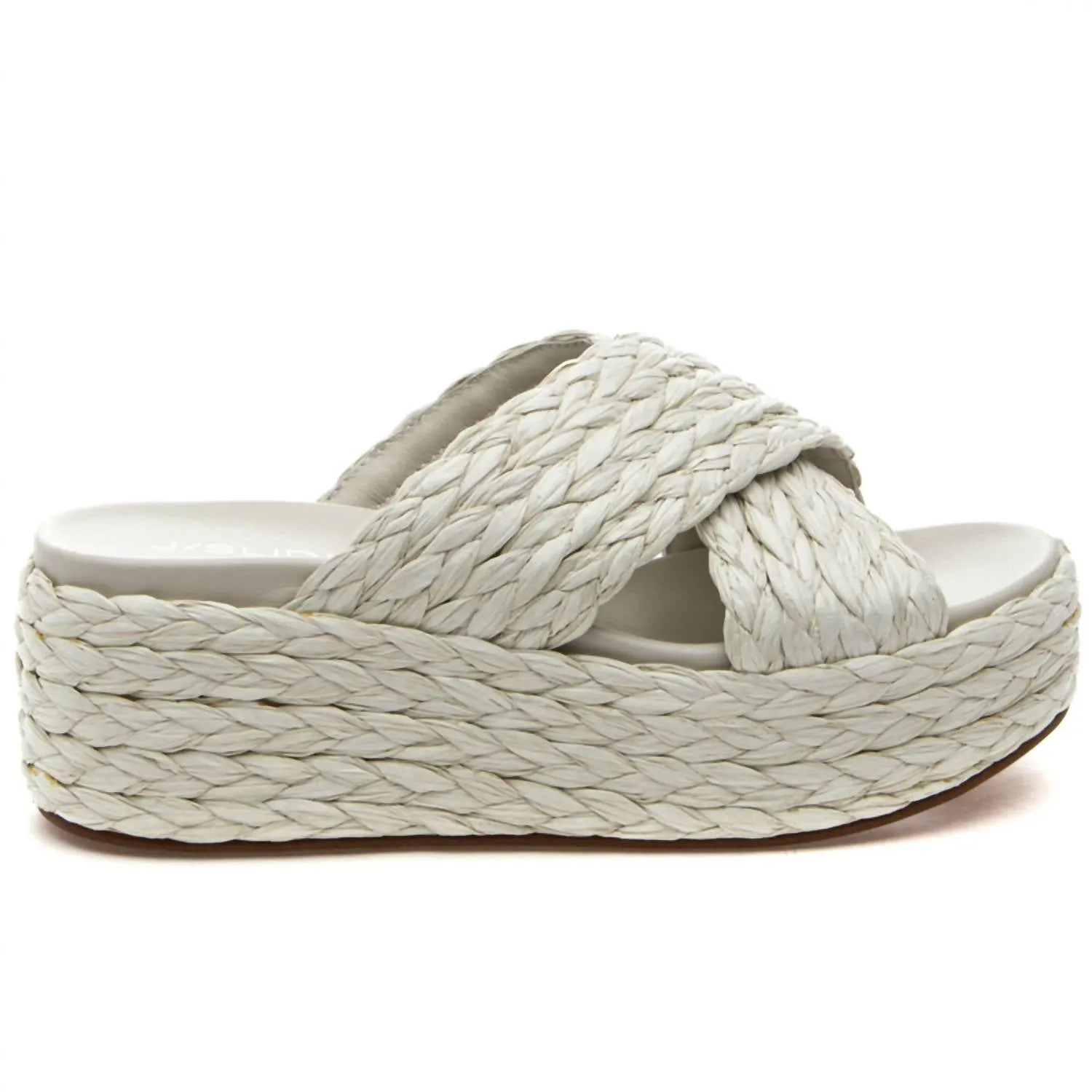 Women's Quiver Wedge Sandal In Bone Raffia