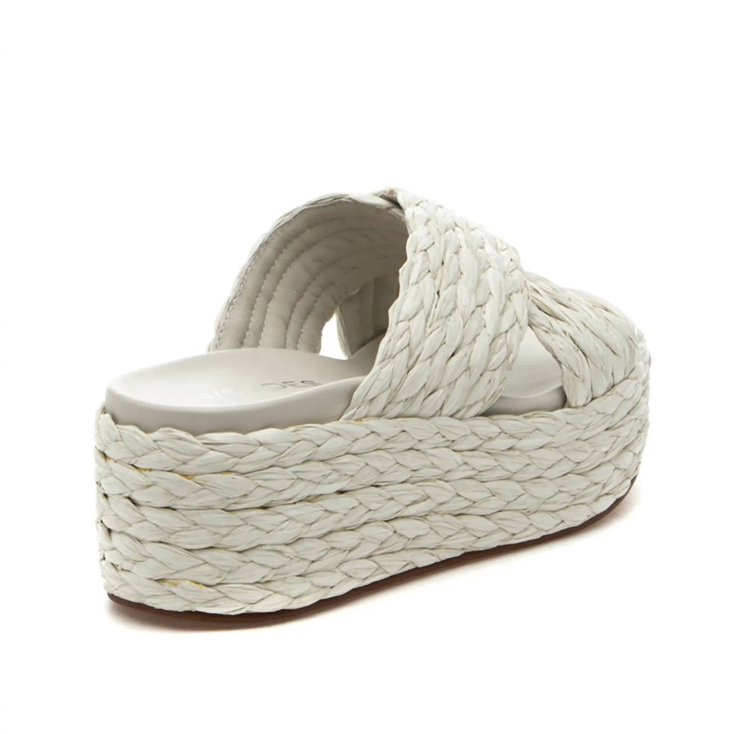 Women's Quiver Wedge Sandal In Bone Raffia
