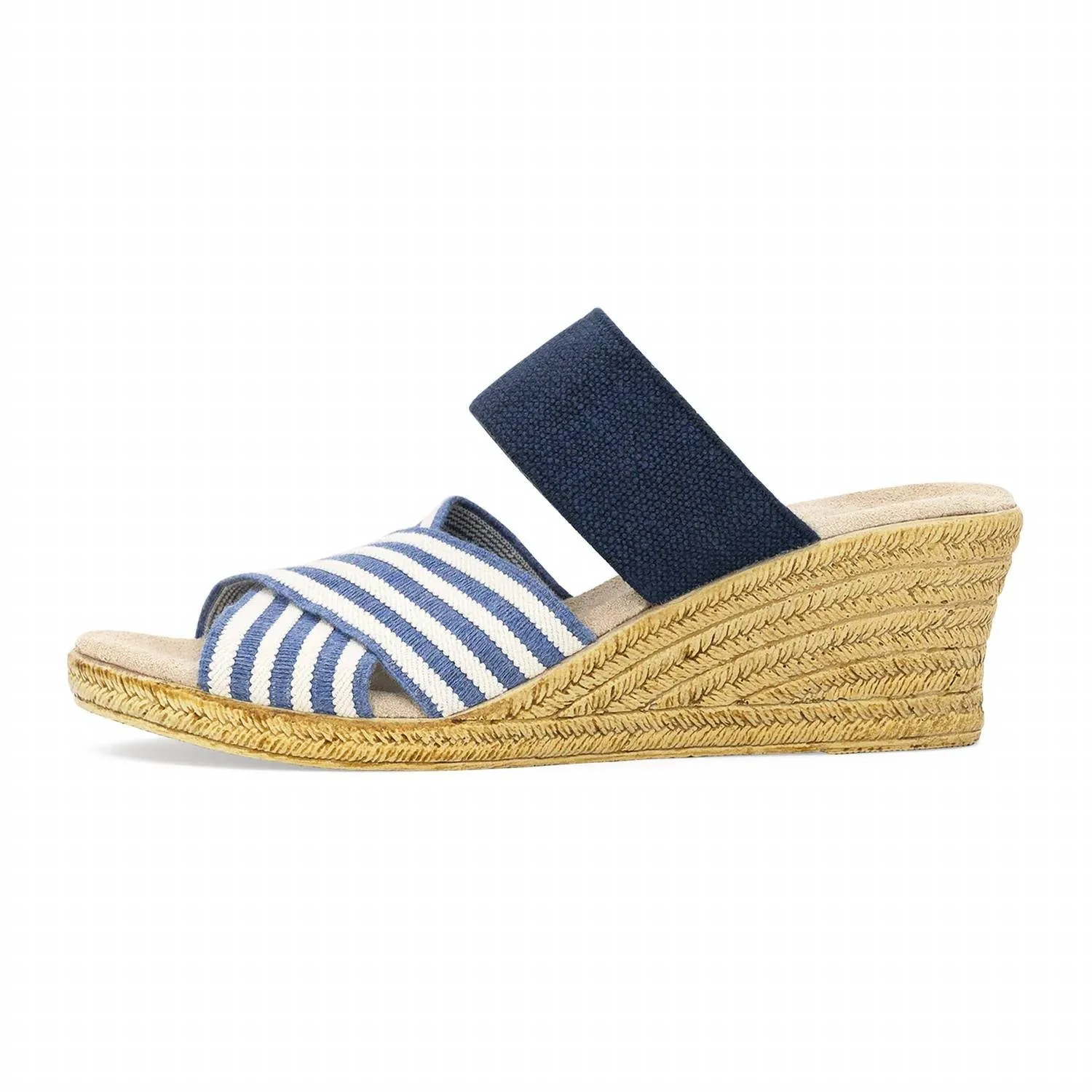 Women's Rita Wedge Sandals In Navy Stripe/navy