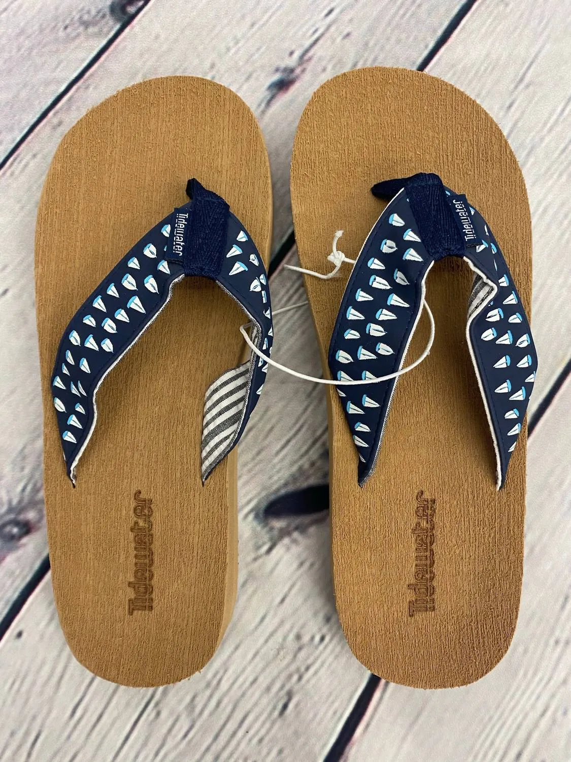 Women's Sailboat Flip Flop Sandals In Navy