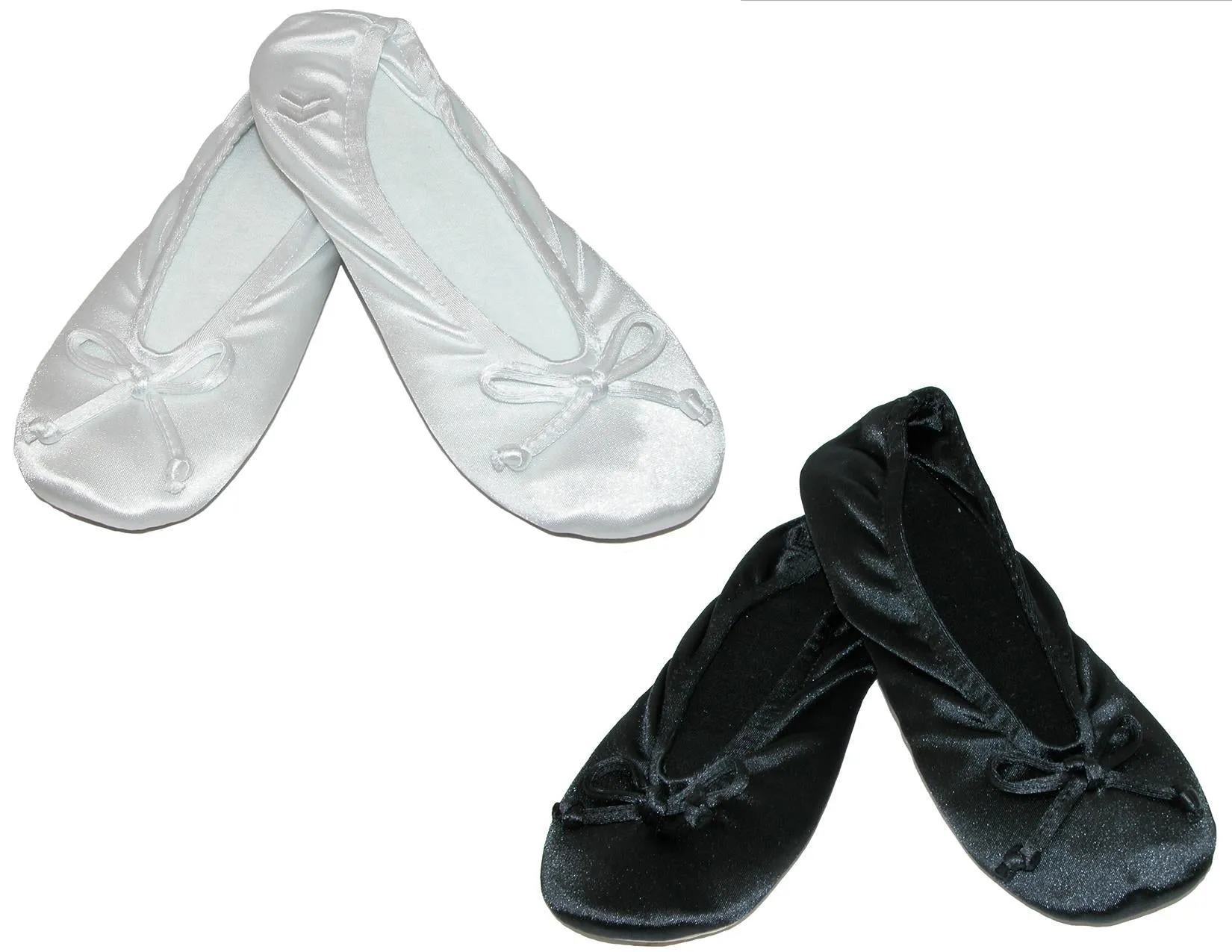 Women's Satin Plus Size Ballerina Slippers (Pack of 2)