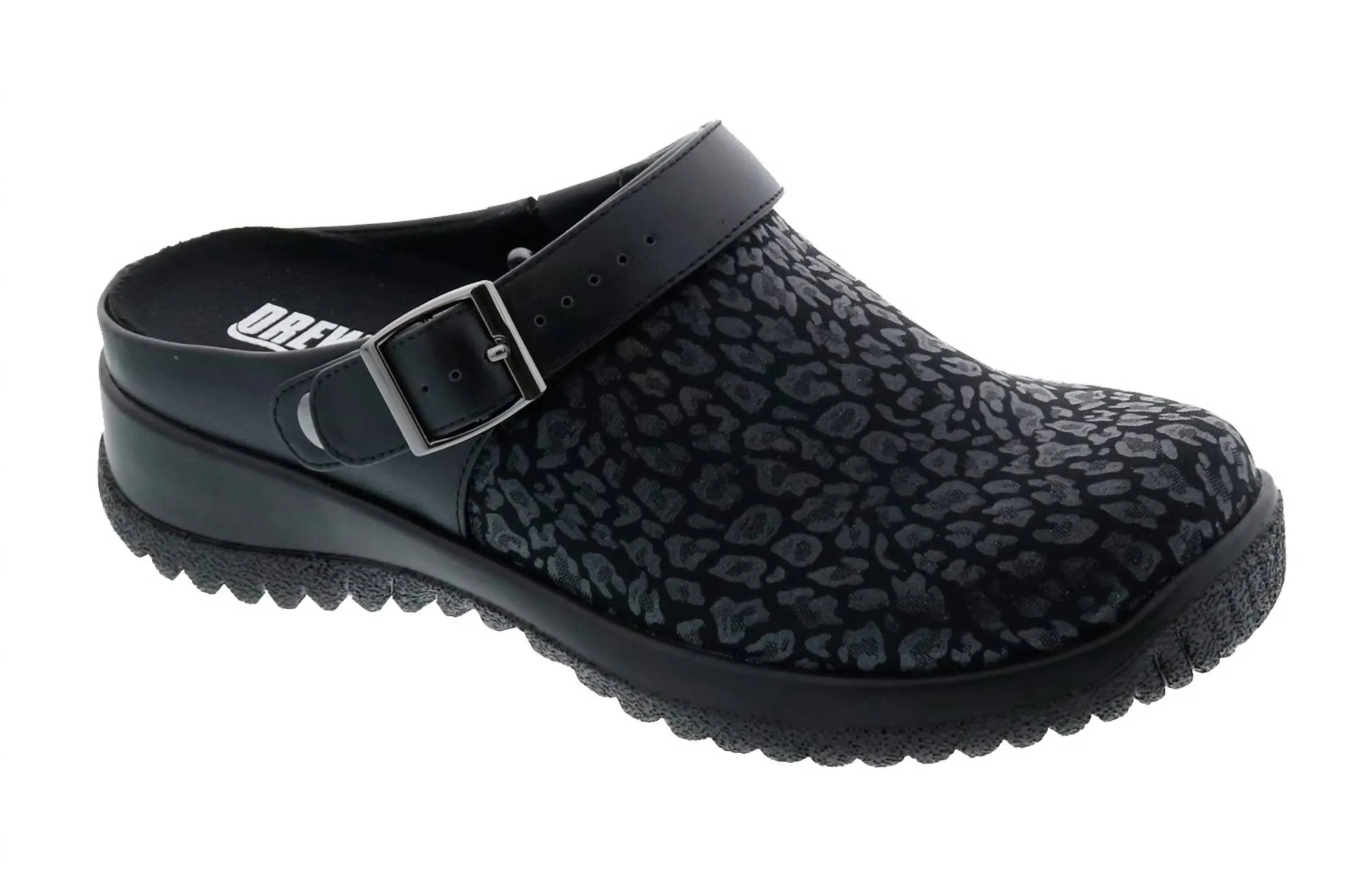 Women's Savannah Clogs In Black Animal Stretch