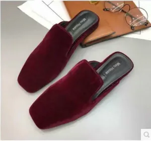Women's Slip-On Mules In Burgundy