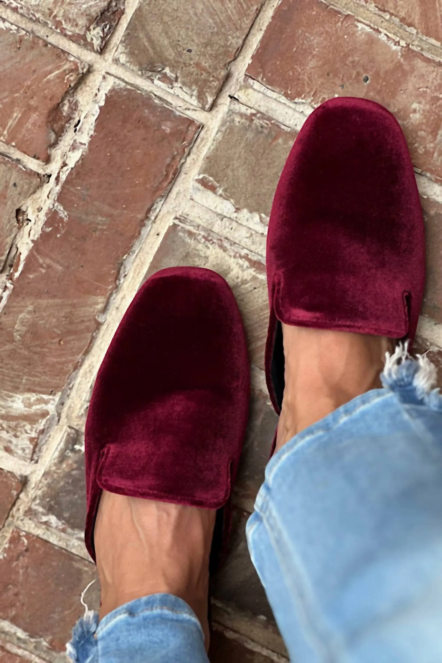 Women's Slip-On Mules In Burgundy