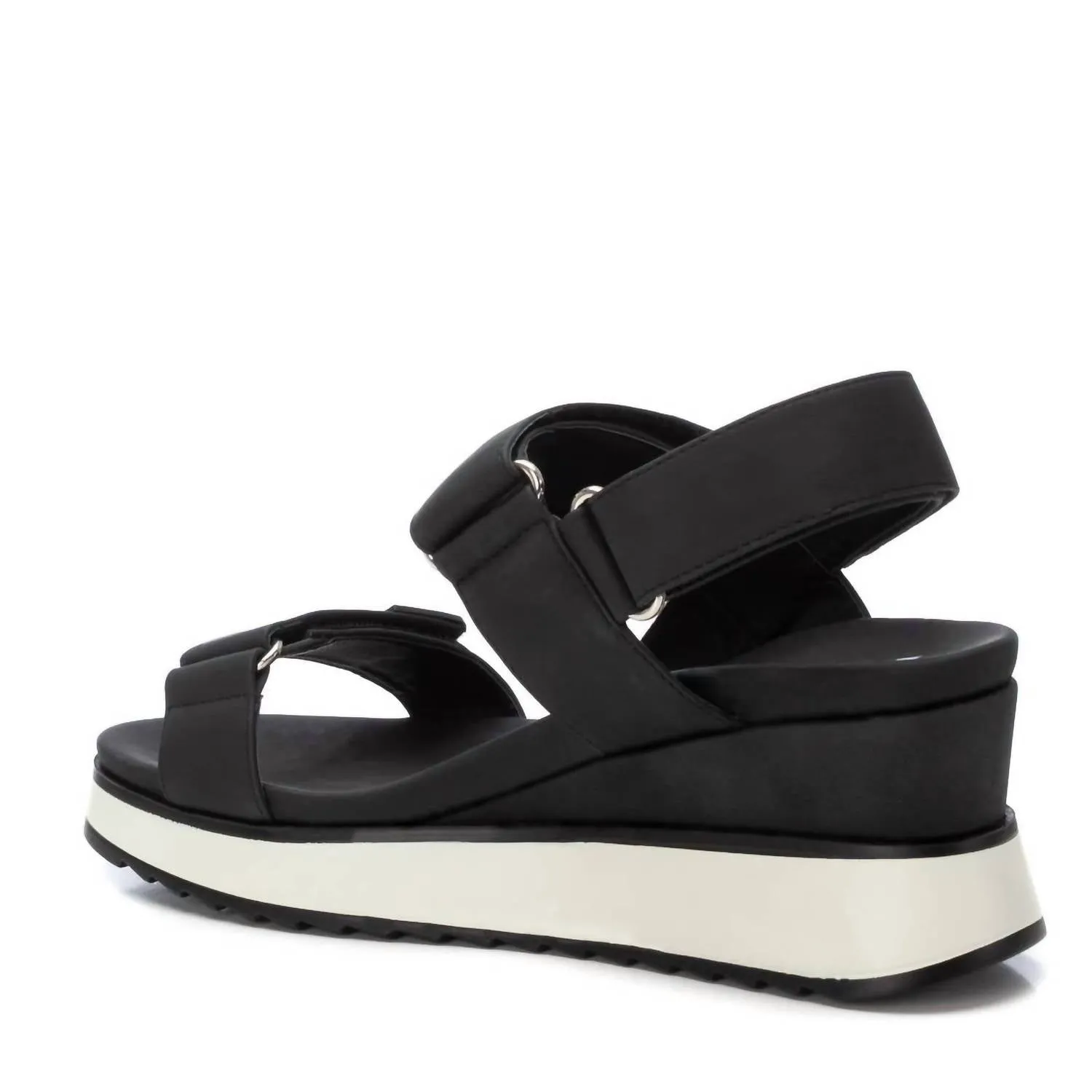 Women's Suede Wedge Sandals In Black