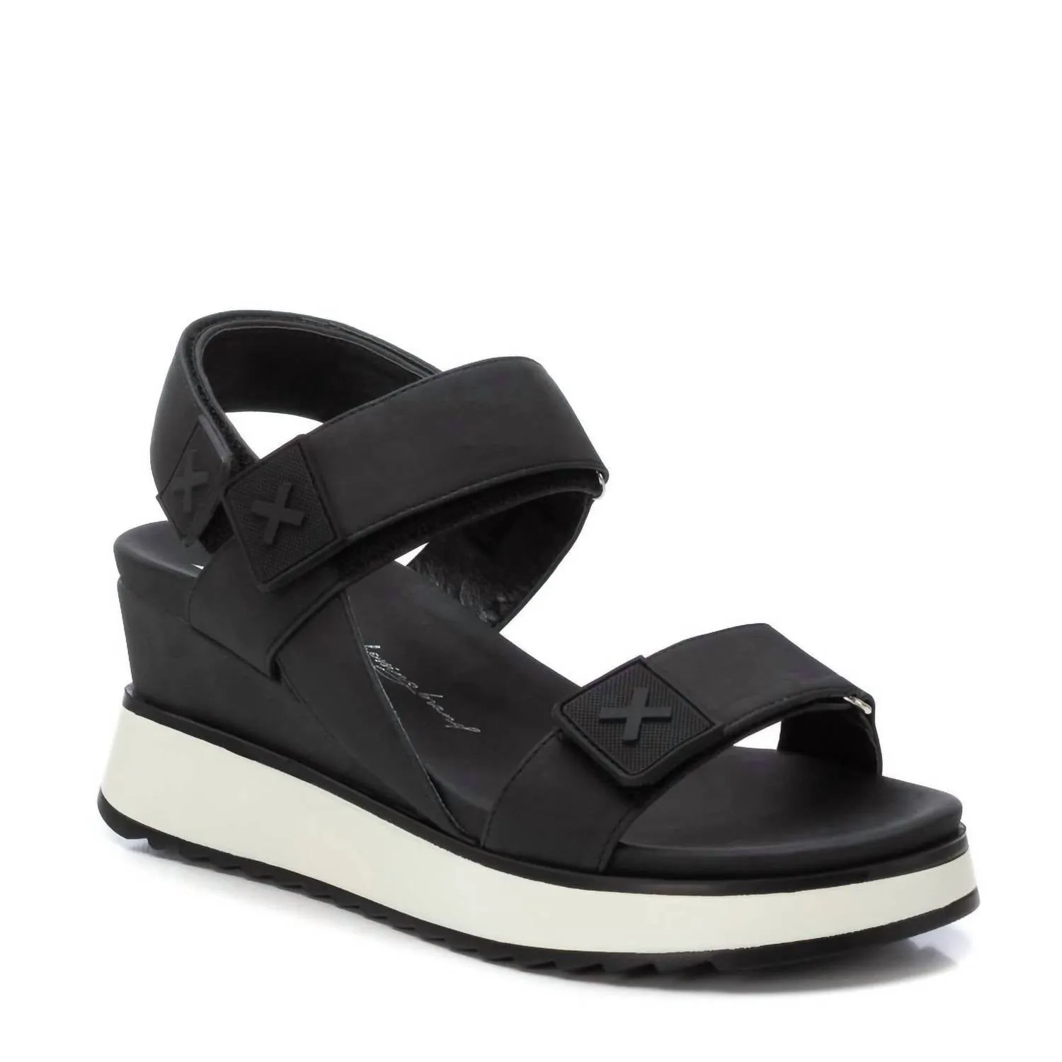 Women's Suede Wedge Sandals In Black