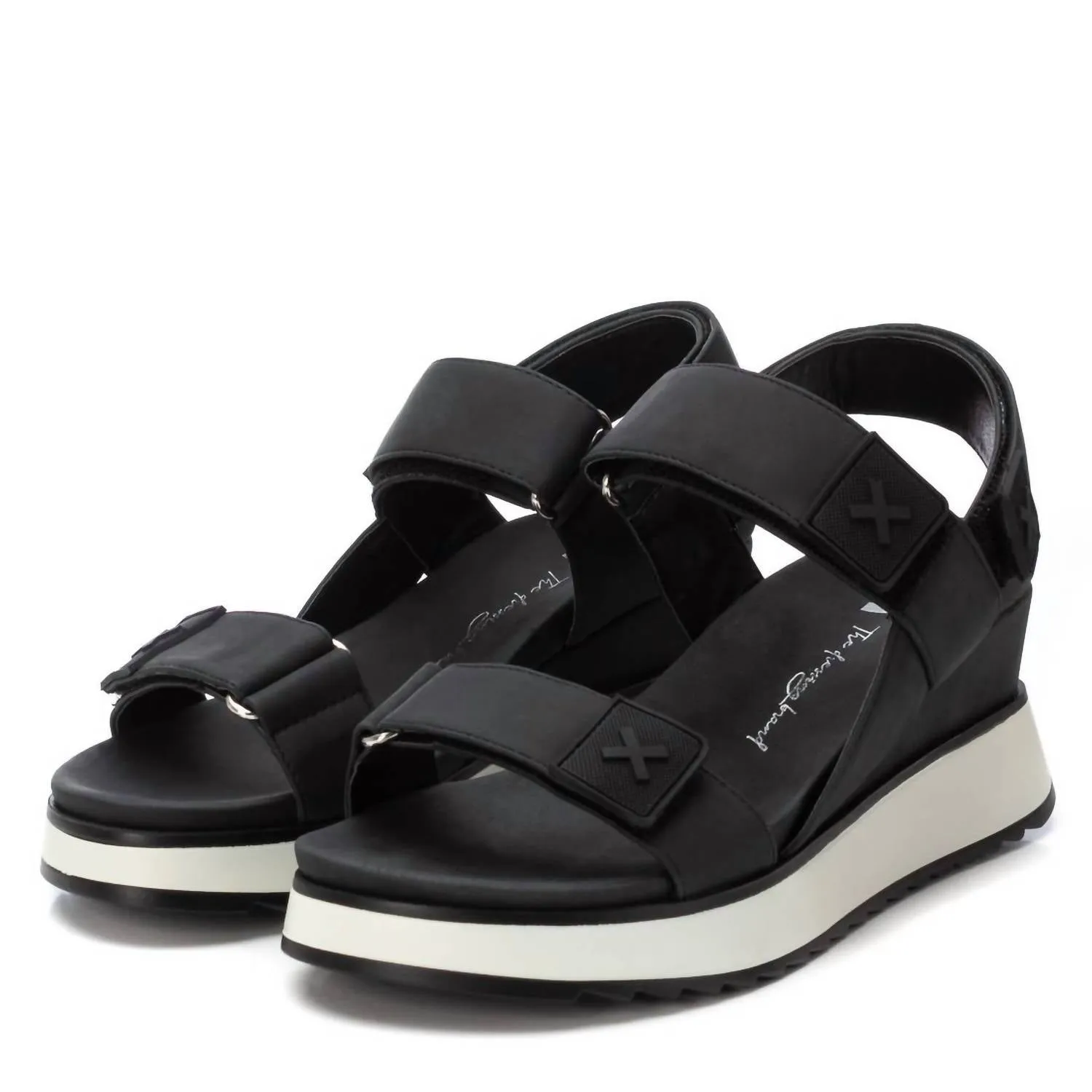 Women's Suede Wedge Sandals In Black
