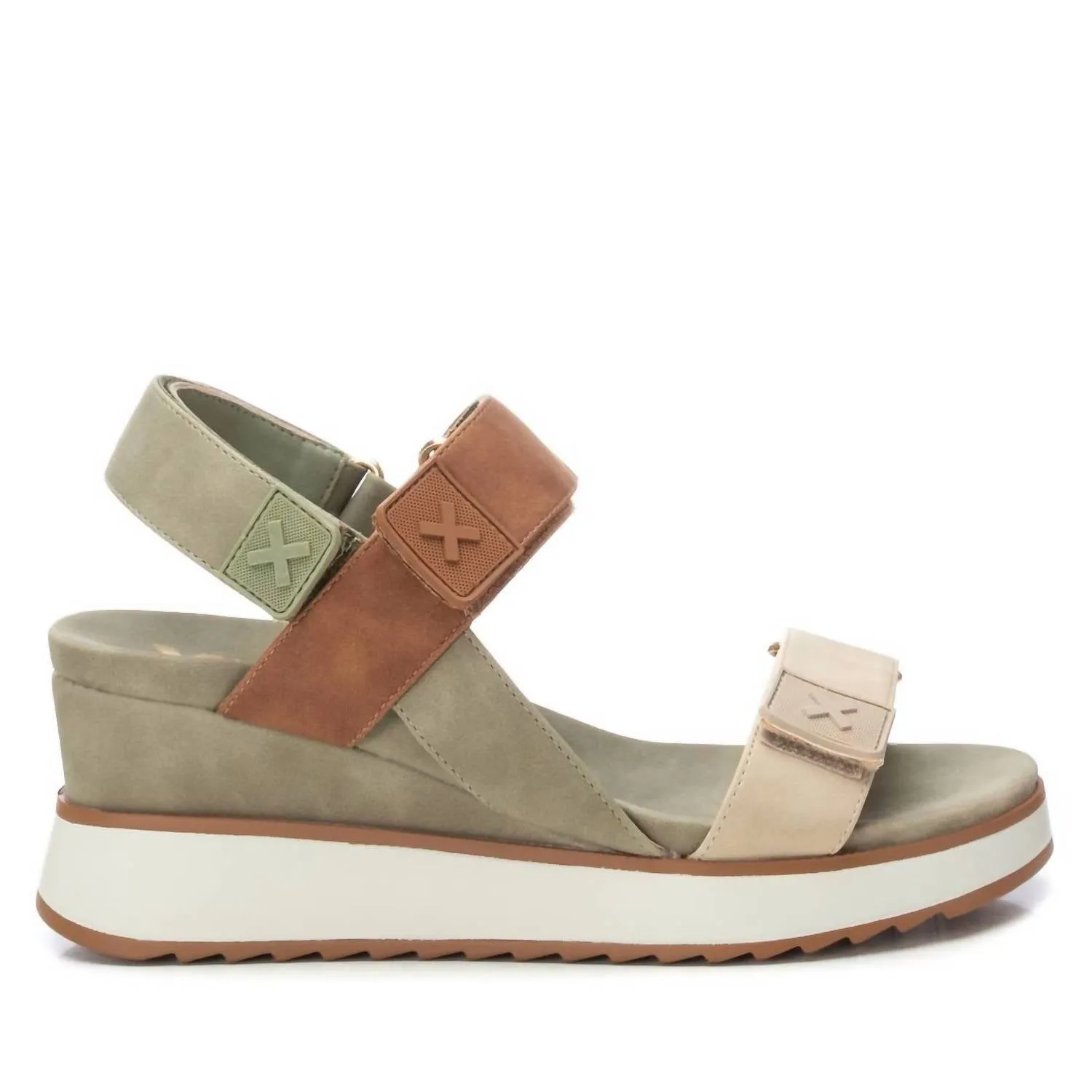 Women's Suede Wedge Sandals In Kakhi